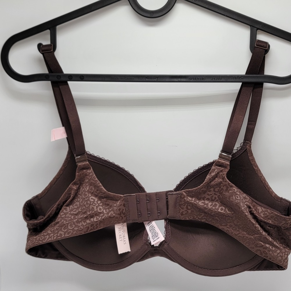 Victoria's Secret Body by Victoria Push Up Bra 36C French Roast Brown Leopard - Picture 3 of 9
